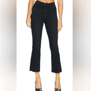 MOTHER The Hustler Ankle Fray Jeans | Black | Size 26 | Raw Hem